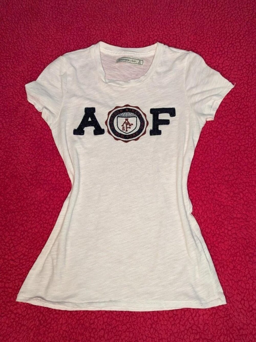 Vintage Abercrombie & Fitch White Logo long tee shirt